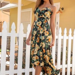 Lulu's High-low floral wrap dress
